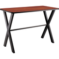 National Public Seating NPS Collaborator Table, 30"x60",   42" Height w/ Crossbeam, High Pressure Laminate Top CLT3060B2PBTMCH